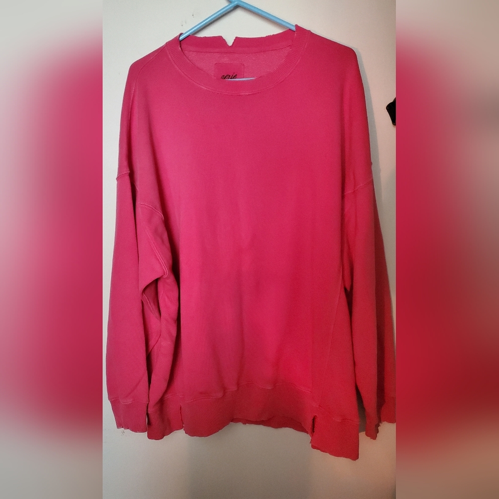 Aerie Bright Pink Crewneck Sweatshirt Size Large